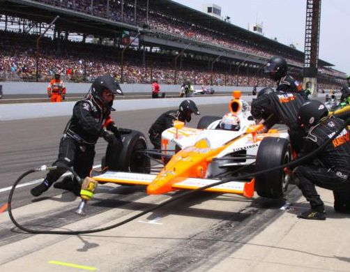 Dan Wheldon in pit lane. Photo by Mike Harding for IZOD IndyCar Series